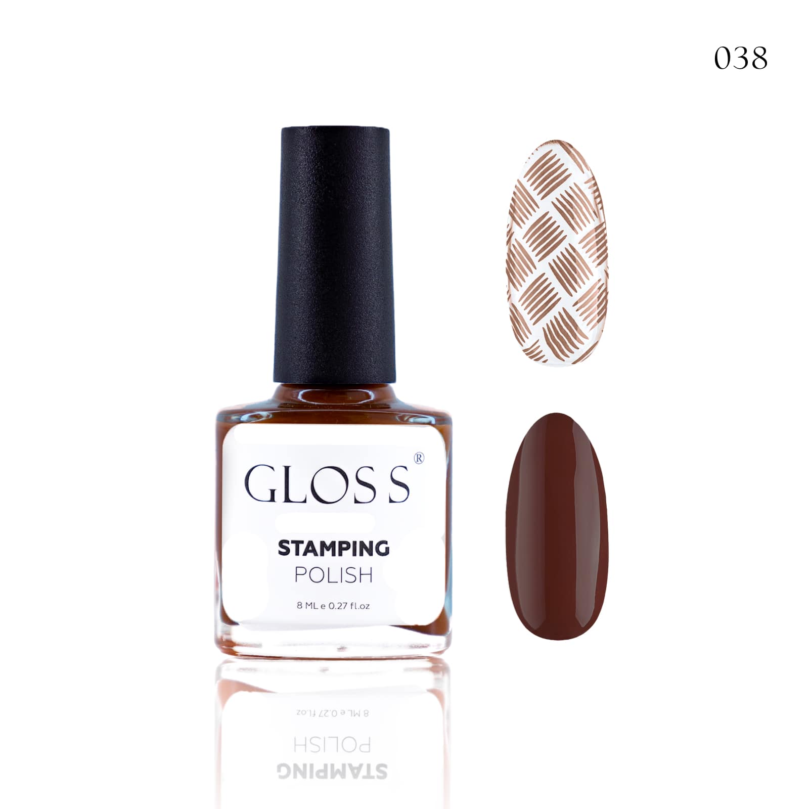 GLOSS Stamping polish 38, 8 ml (brown)